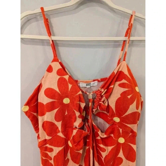 Madden NYC Floral Sun Dress XXL - Bright Red & Orange Daisy Print - Picture 3 of 11